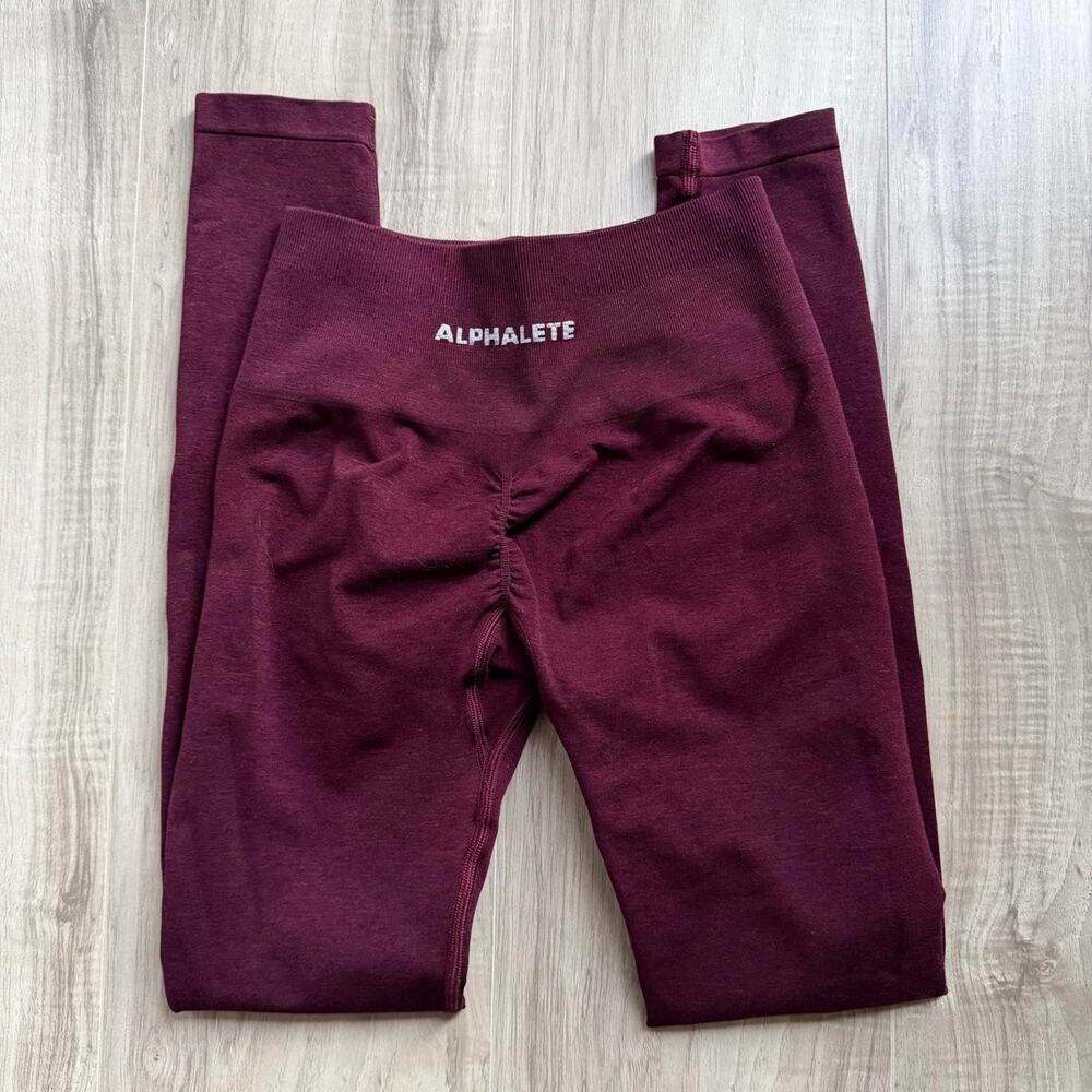 Alphalete seamless scrunch leggings burgundy